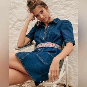 Sezane Blue Denim Dress